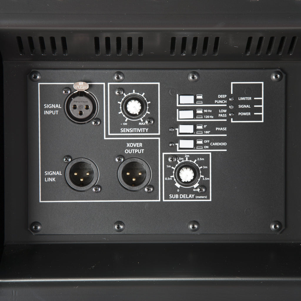 סאבוופר מוגבר RCF SUB 8004-AS – פאנל כניסות ובקרה