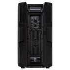 רמקול מוגבר RCF ART 910-A, מבט אחורי על המגבר והחיבורים