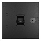 סאבוופר מוגבר RCF SUB 9004-AS – מבט מהצד, ידית ותושבת לעמוד