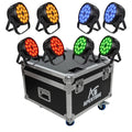 סט 8 פנסי תומס לד 18×10W RGBW עם קייס
