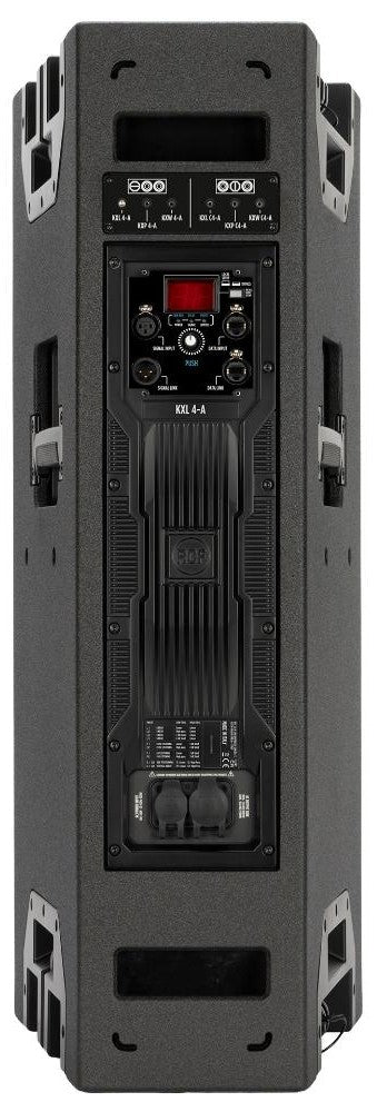 רמקול מוגבר RCF KXL 4-A, מבט אחורי על המגבר והחיבורים