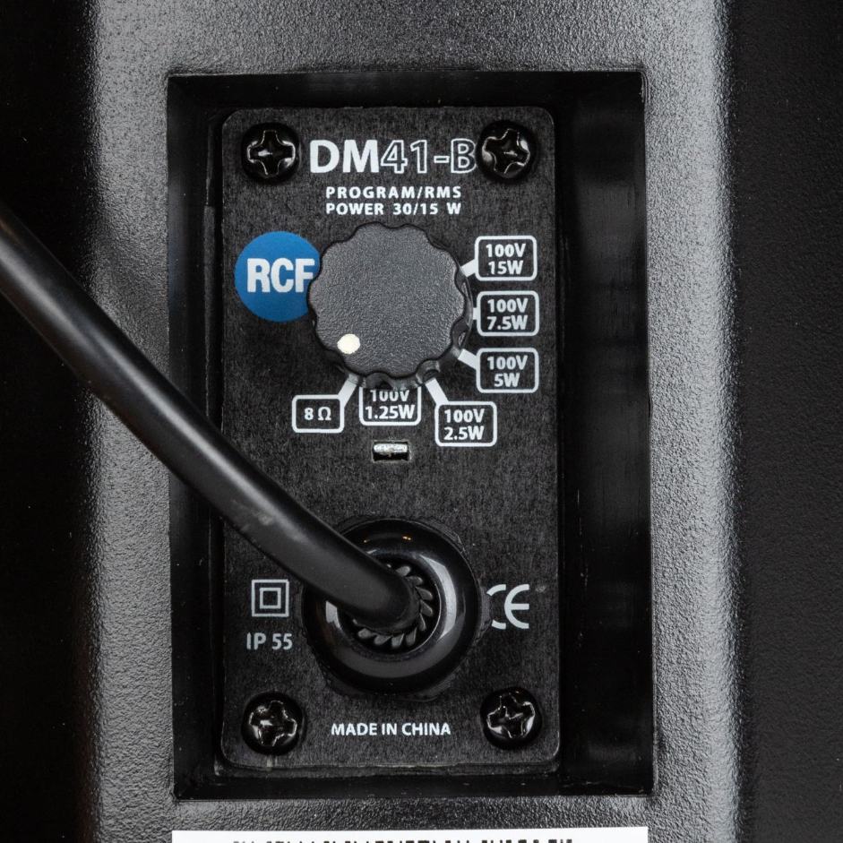 רמקול קיר RCF DM 41 שחור – בורר הספקים בגב הרמקול