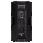 רמקול מוגבר RCF ART 912-A, מבט אחורי על המגבר והחיבורים