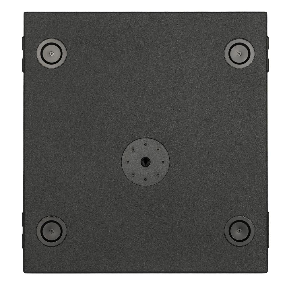 סאבוופר מוגבר RCF SUB 9016-AS – מבט מלמעלה, תושבת M20 לעמוד