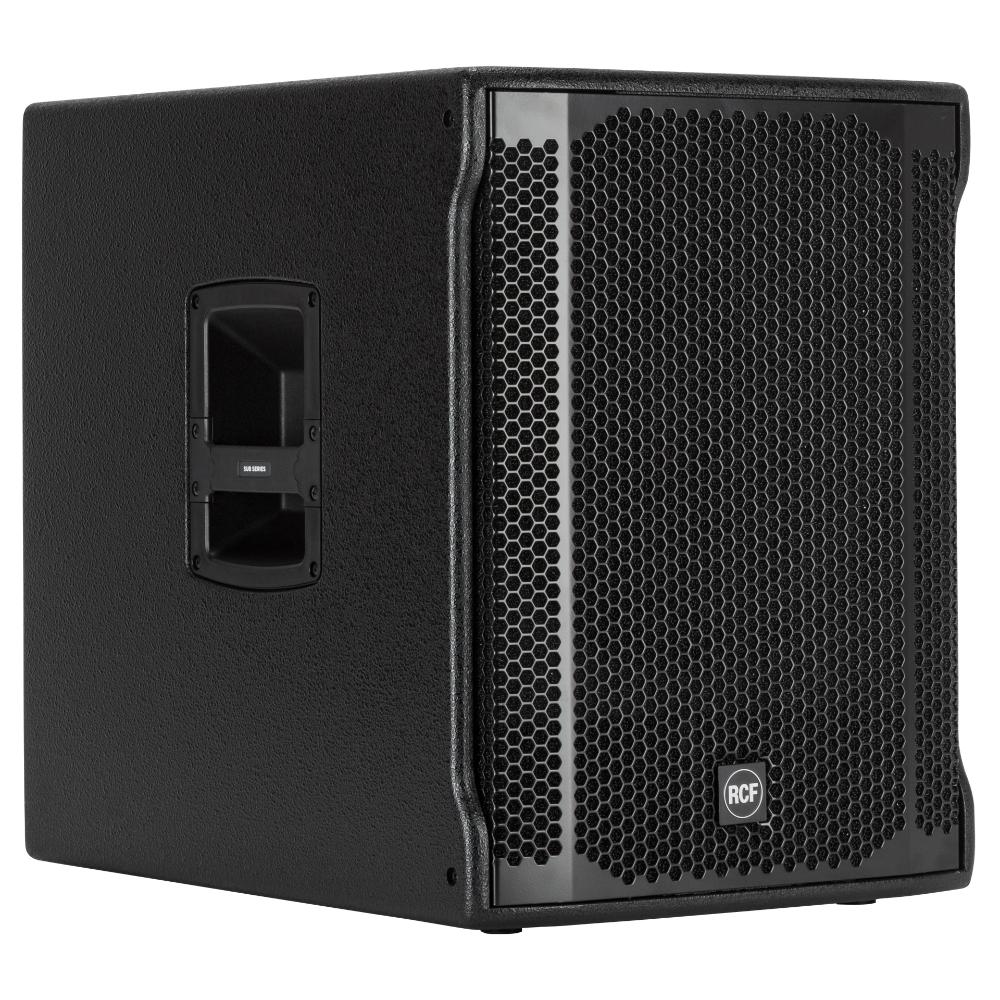 סאבוופר מוגבר RCF SUB 705-AS II, מבט שלושת־רבעי מהצד השני