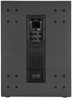 סאבוופר מוגבר RCF SUB 18-AX, מבט אחורי על מסך המגע והחיבורים