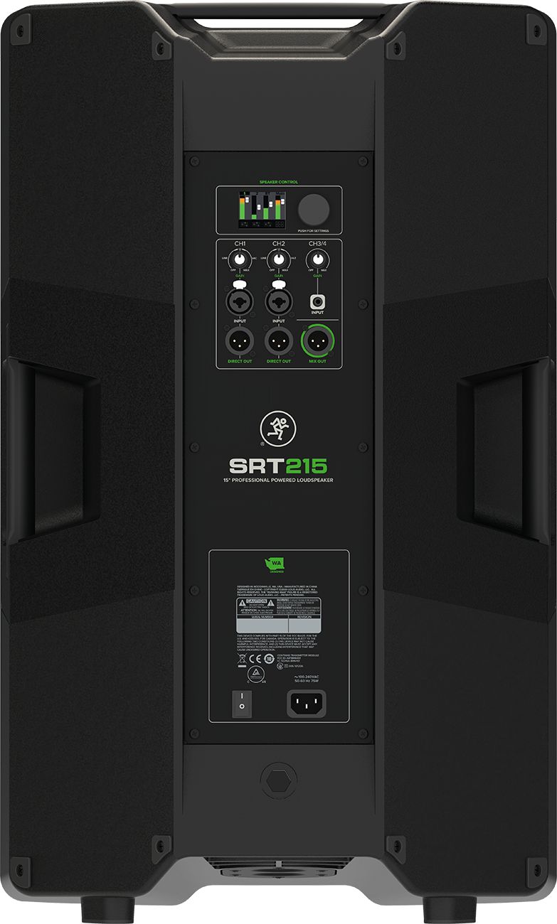 רמקול מוגבר Mackie SRT215 – פאנל אחורי