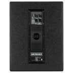 סאבוופר מוגבר RCF SUB 705-AS II, מבט אחורי על המגבר והחיבורים