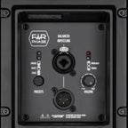 רמקול מוגבר RCF ART 915-A, תקריב על פאנל הכניסות והפריסטים
