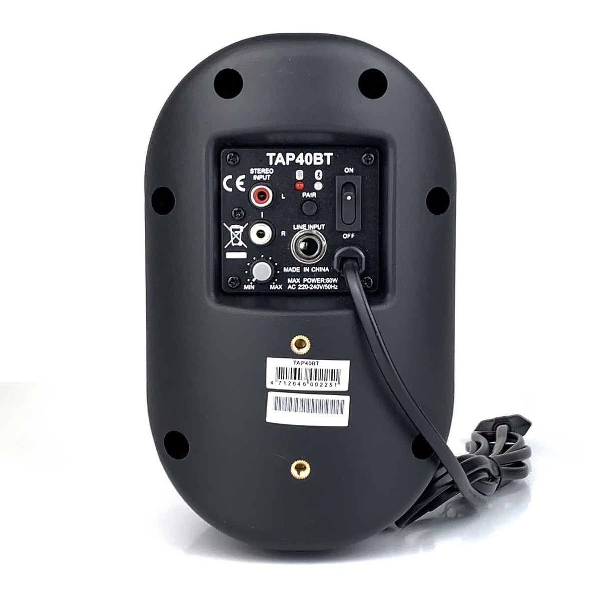 רמקול התקנה מוגבר Topp Pro TAP 40BT – מבט אחורי עם פאנל החיבורים