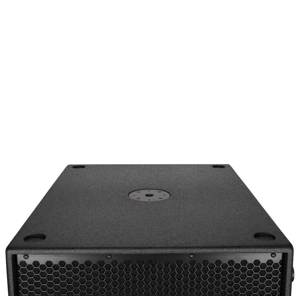 סאבוופר מוגבר RCF SUB 9004-AS – מבט מלמעלה, תושבת עליונה לעמוד