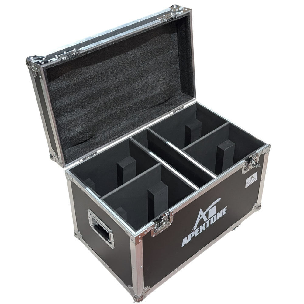 קייס Apextone ל-4 פנסי ראש נע 7×40W — פתוח, חלוקת התאים