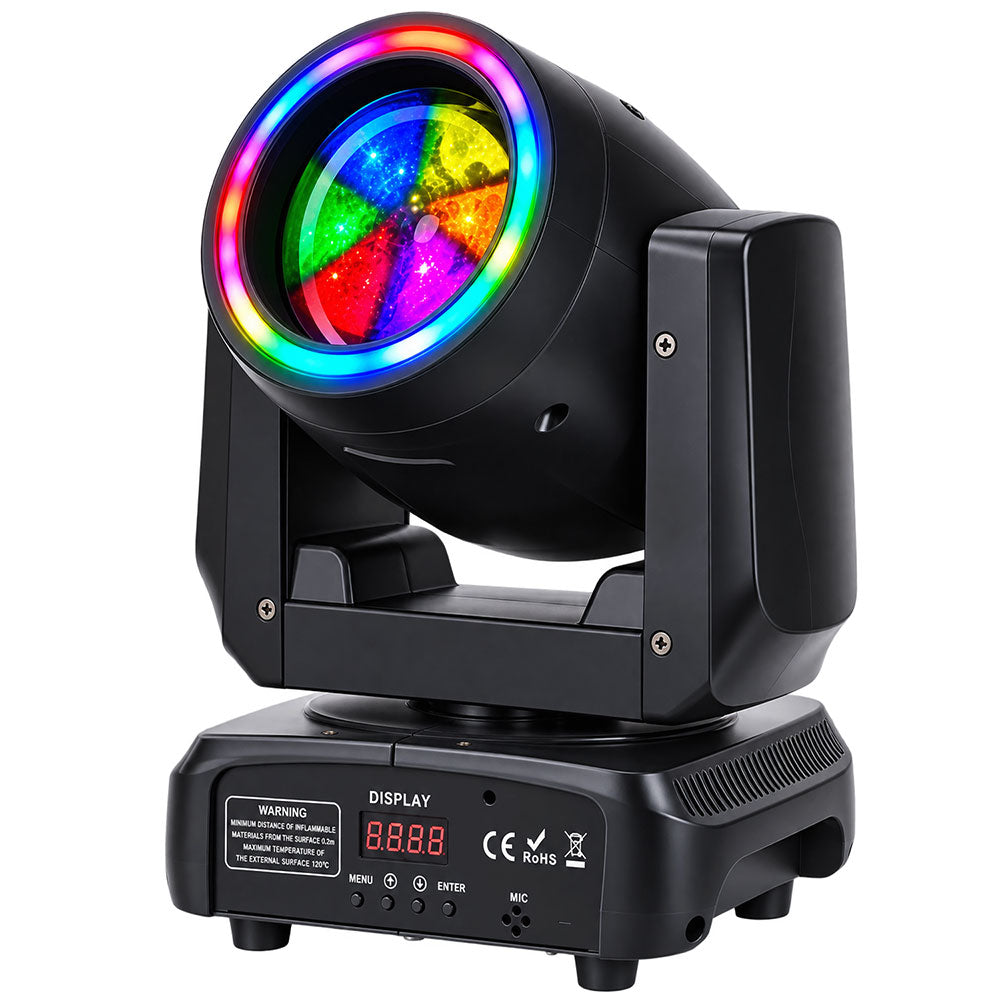 מובינג הד Beam של Apextone מסדרת LUXO עם טבעת לד, מבט קדמי