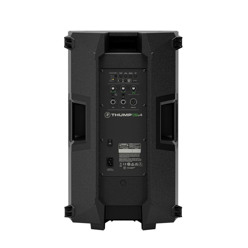 רמקול מוגבר Mackie Thump12v4 – מבט אחורי עם המיקסר המובנה