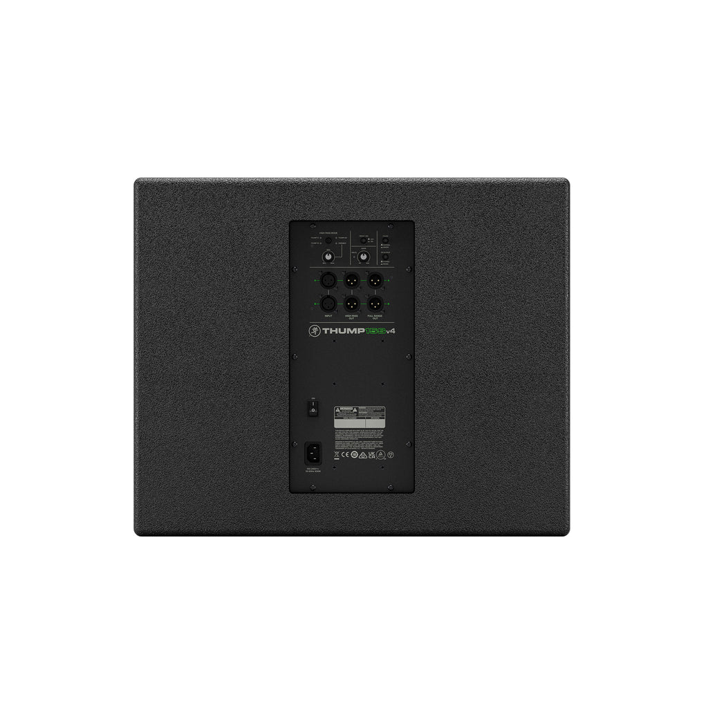 סאבוופר מוגבר Mackie Thump15Sv4 – מבט אחורי עם פאנל החיבורים