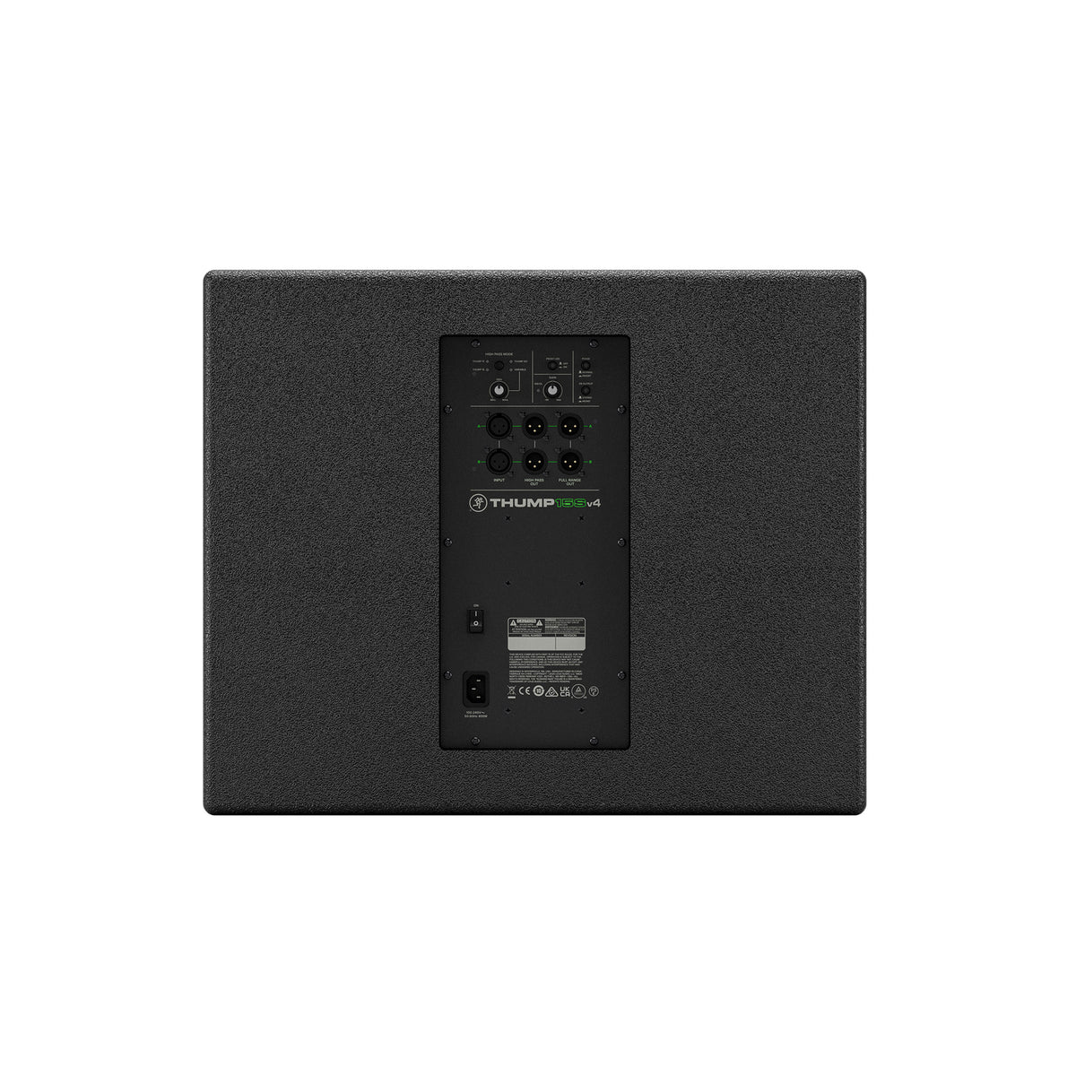 סאבוופר מוגבר Mackie Thump15Sv4 – מבט אחורי עם פאנל החיבורים