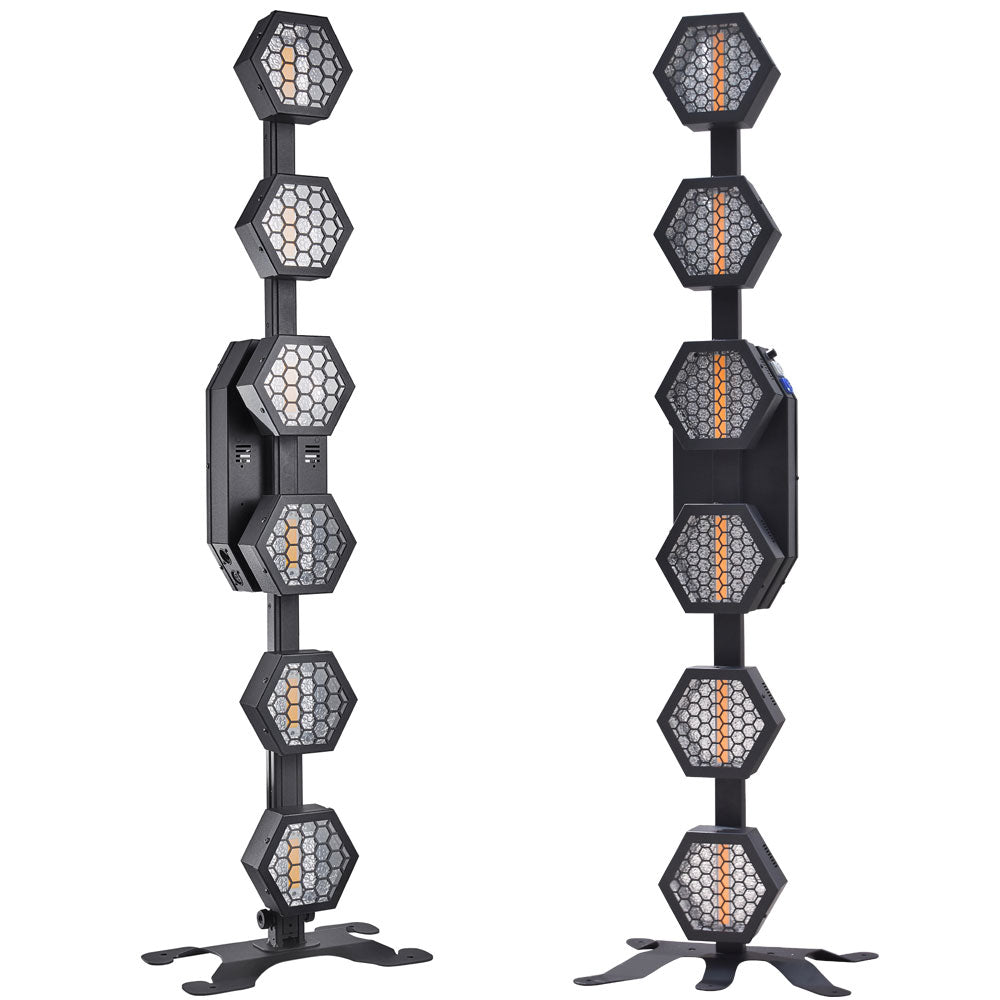 עמוד תאורה רטרו HALO HEXA 6, מבט קדמי ואחורי
