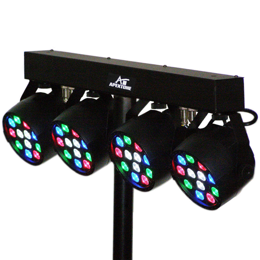 סט 4 פנסי לד Apextone L SET 4 PAR LED — מוט התאורה מקרוב
