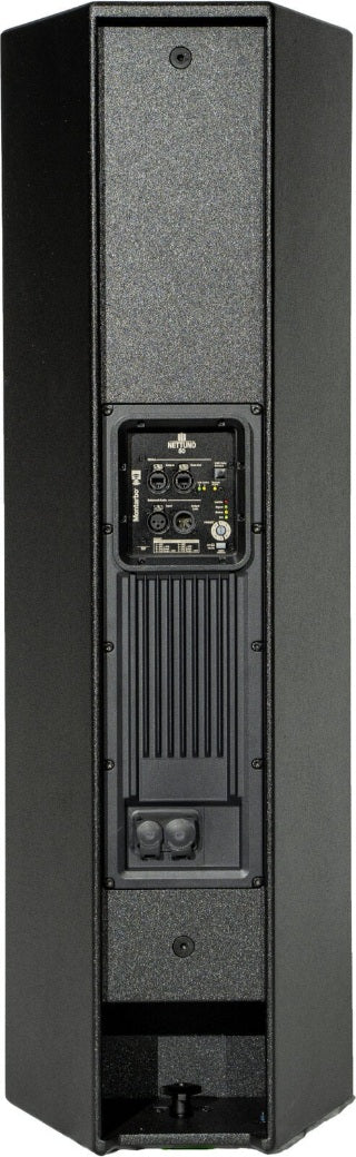 רמקול מוגבר Montarbo Nettuno 50 Top – גב עם המגבר והחיבורים