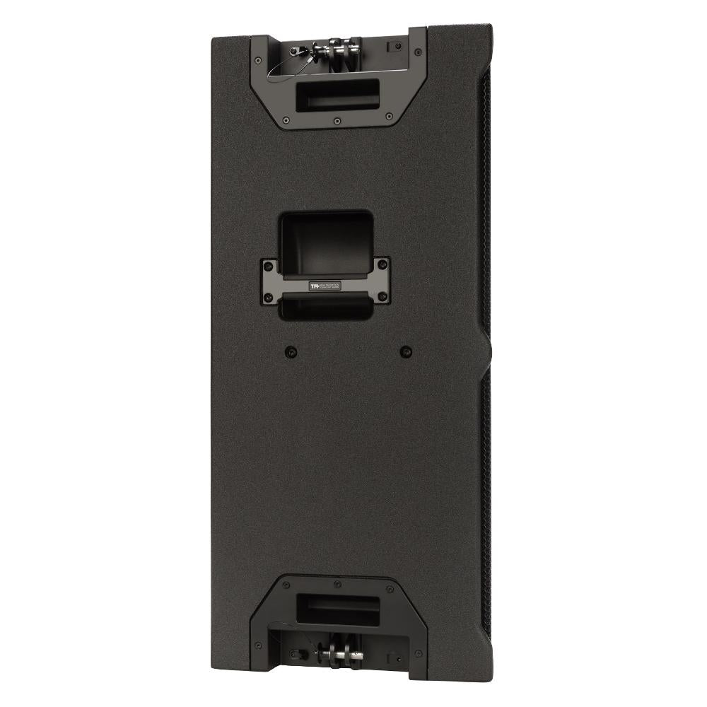 מודול ליין אריי מוגבר RCF TTL 4-A – מבט מהצד, ידית וחיבורי מערך