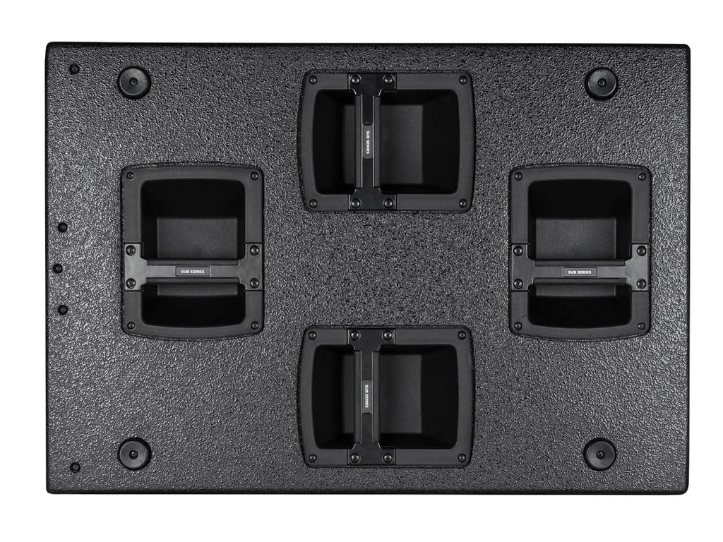 סאבוופר מוגבר RCF SUB 9006-AS – מבט מהצד, ידיות נשיאה