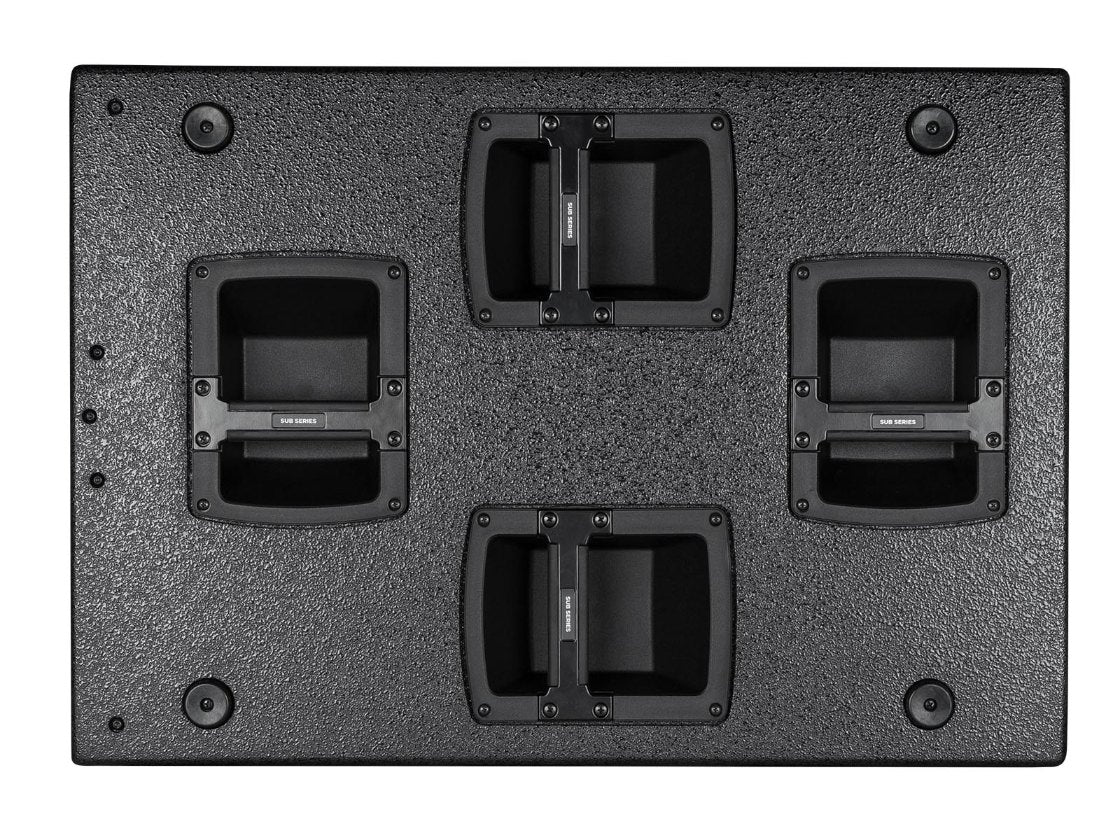 סאבוופר מוגבר RCF SUB 9006-AS – מבט מהצד, ידיות נשיאה