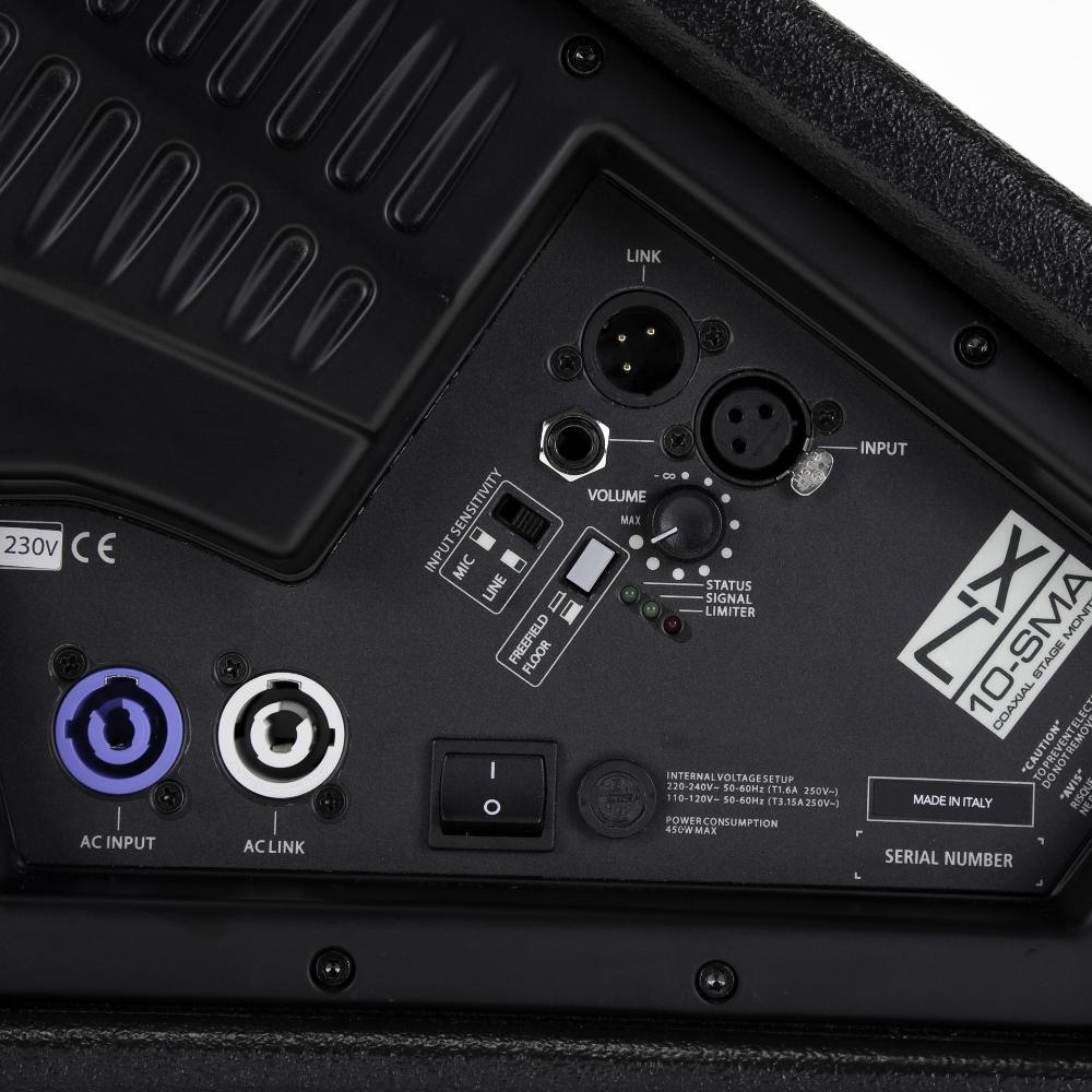 מוניטור במה RCF NX 10-SMA – פאנל החיבורים מקרוב