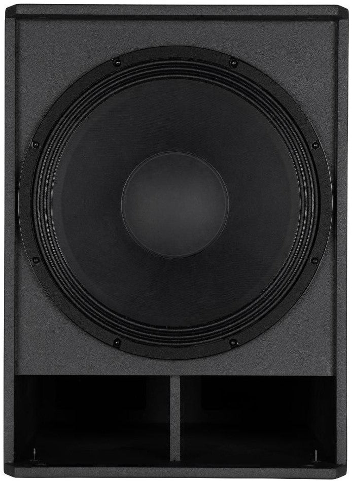 סאבוופר מוגבר RCF SUB 18-AX ללא גריל: וופר 18״ ופתחי הבס־רפלקס