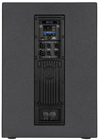 סאבוופר מוגבר RCF SUB 15-AX, מבט אחורי על מסך המגע והחיבורים