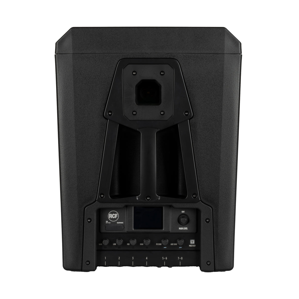 RCF EVOX JMIX9, מבט מלמעלה על פאנל המיקסר ומסך המגע