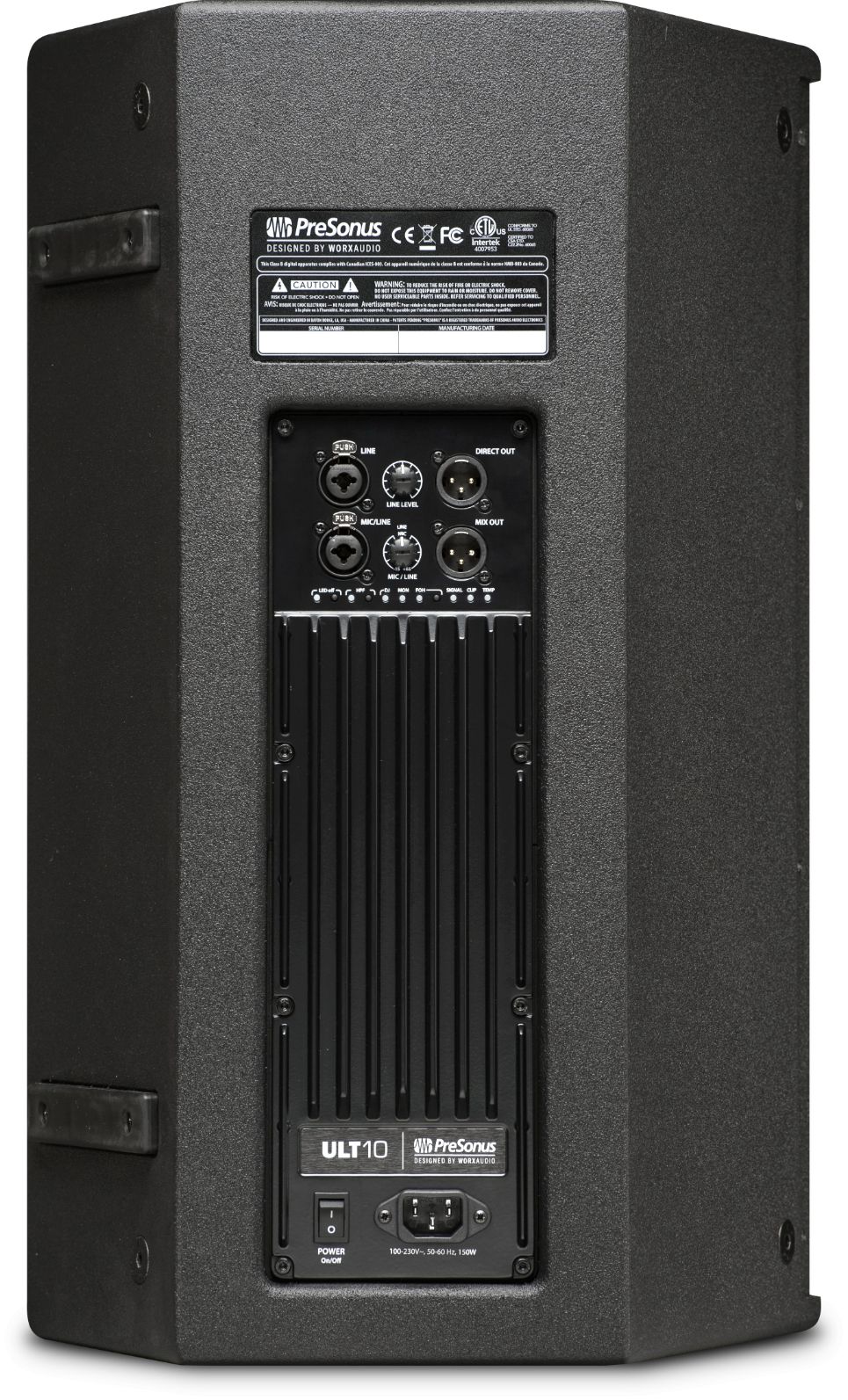 רמקול מוגבר PreSonus ULT10 – פאנל אחורי עם החיבורים