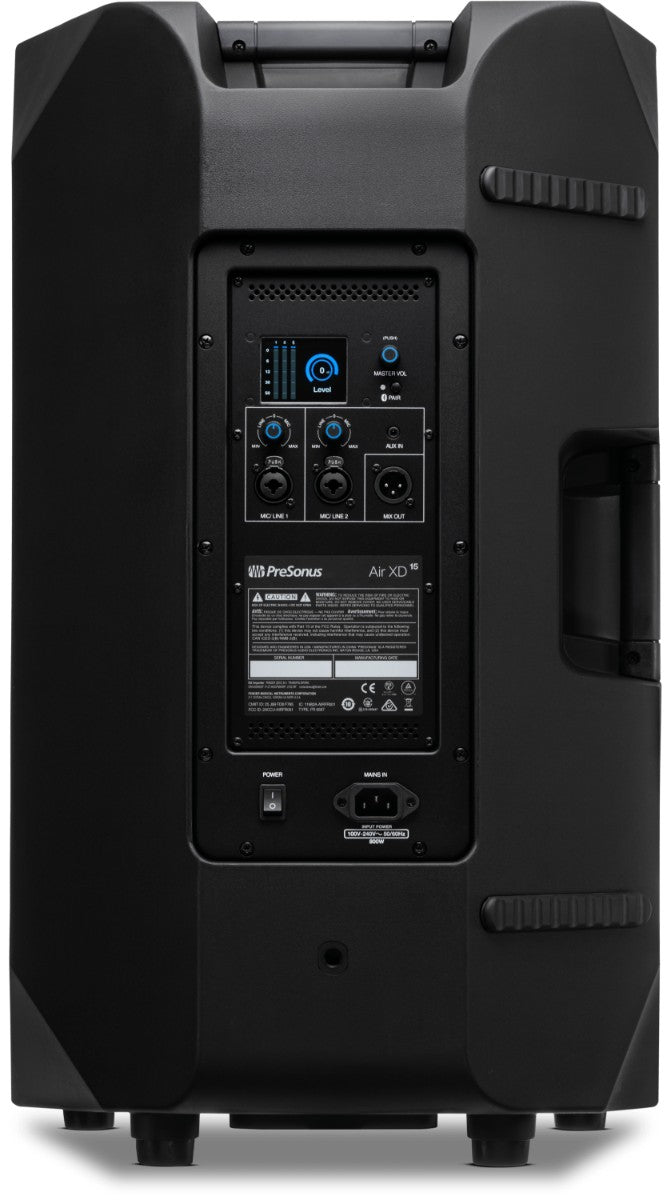 רמקול מוגבר PreSonus AIR XD 15 – פאנל אחורי עם המסך והחיבורים