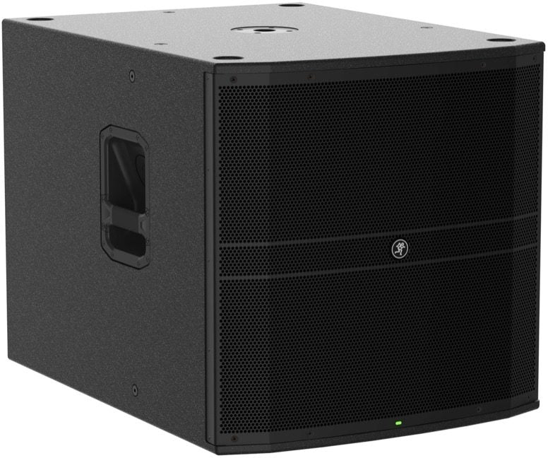 סאבוופר מוגבר Mackie DRM18S – מבט שלושת־רבעי מהצד השני