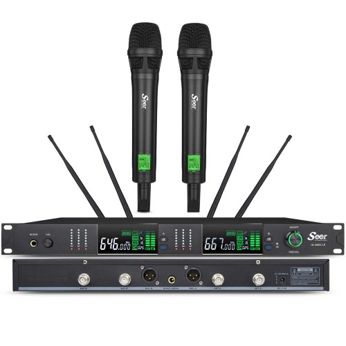 TRUE DIVERSITY UHF WIRELESS MICROPHONE 2 מקרופונים